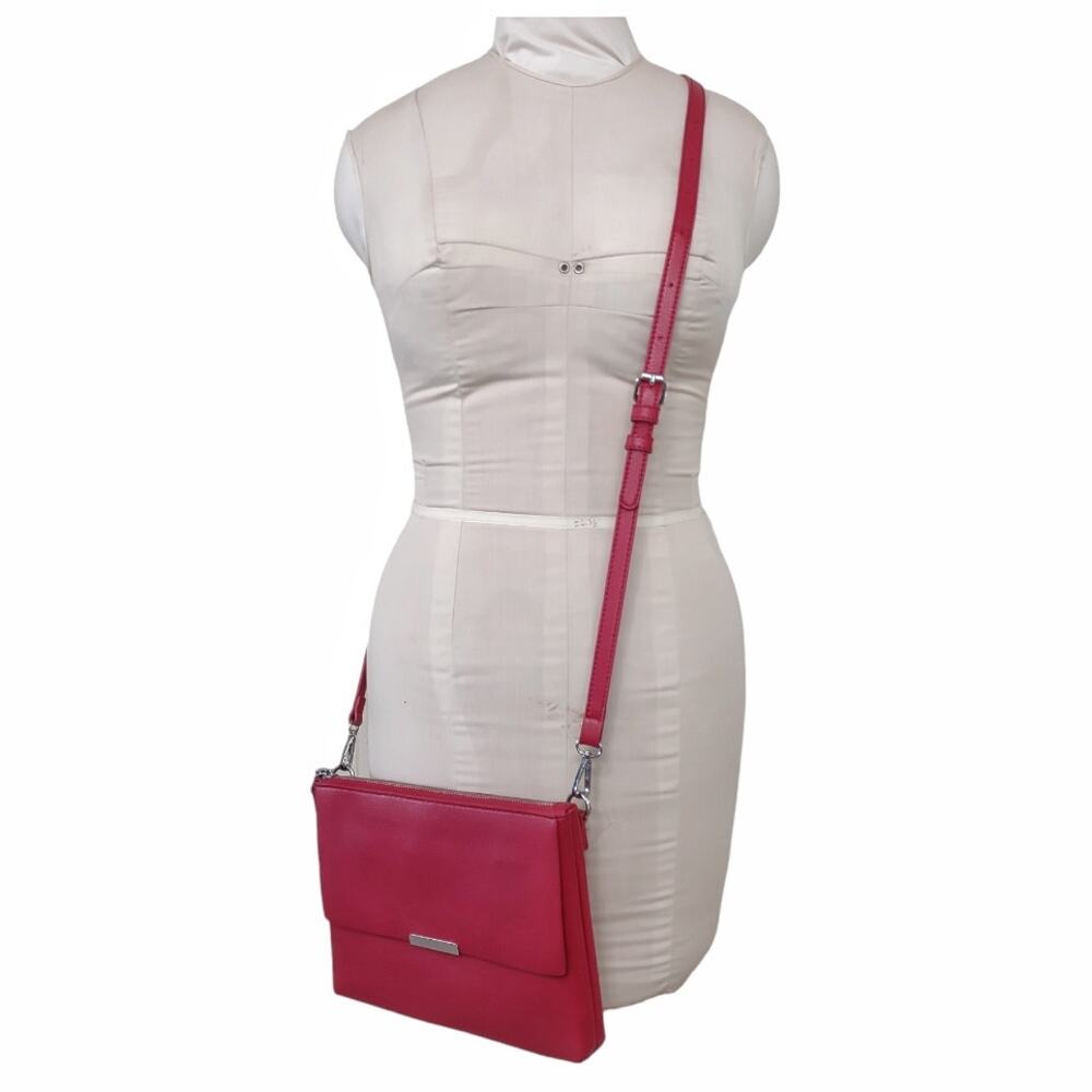 MIZTRIQUE Red Pleather Crossbody Purse Belt Bag Shoulder Bag Clutch Vegan Vinyl